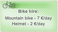 Hire: Mountain bike (Summer), Sledge (Winter)